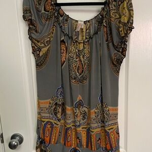 Rhinestone Front Multicoloured Top with Band on Bottom